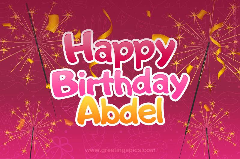 Happy Birthday Abdel Image with sparklers