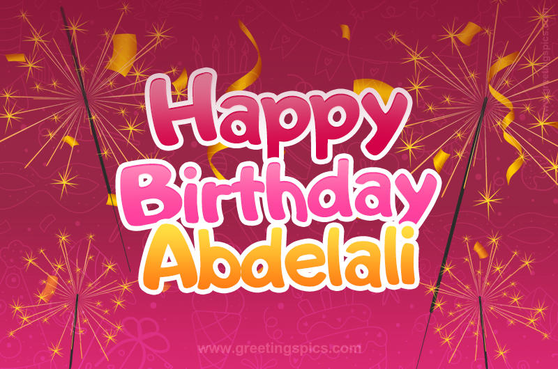 Happy Birthday Abdelali Image with sparklers