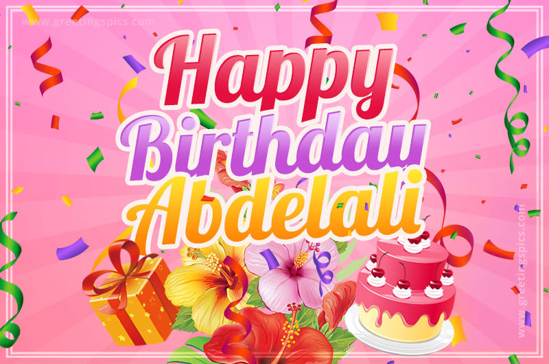 Beautiful Birthday Card for Abdelali with pink background