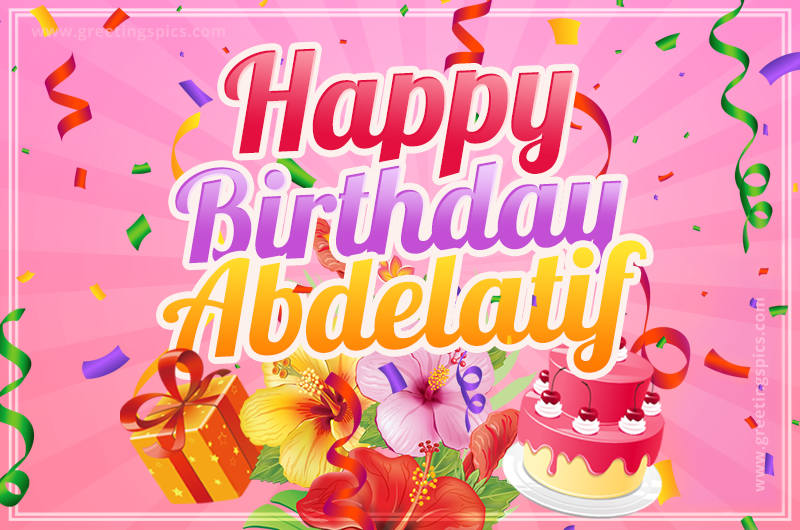 Beautiful Birthday Card for Abdelatif with pink background