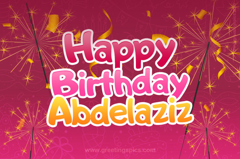 Happy Birthday Abdelaziz Image with sparklers