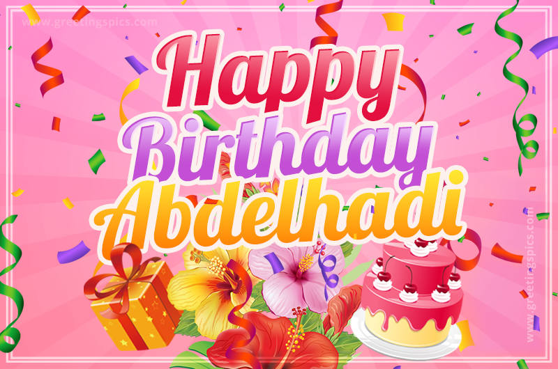 Beautiful Birthday Card for Abdelhadi with pink background