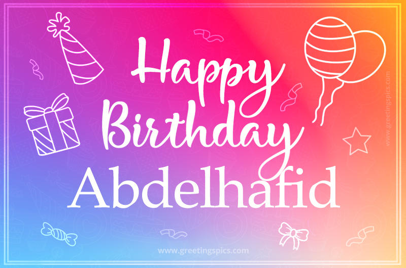 Colorful Happy Birthday Card For Abdelhafid