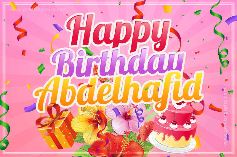 Beautiful Birthday Card for Abdelhafid with pink background