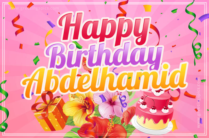 Beautiful Birthday Card for Abdelhamid with pink background