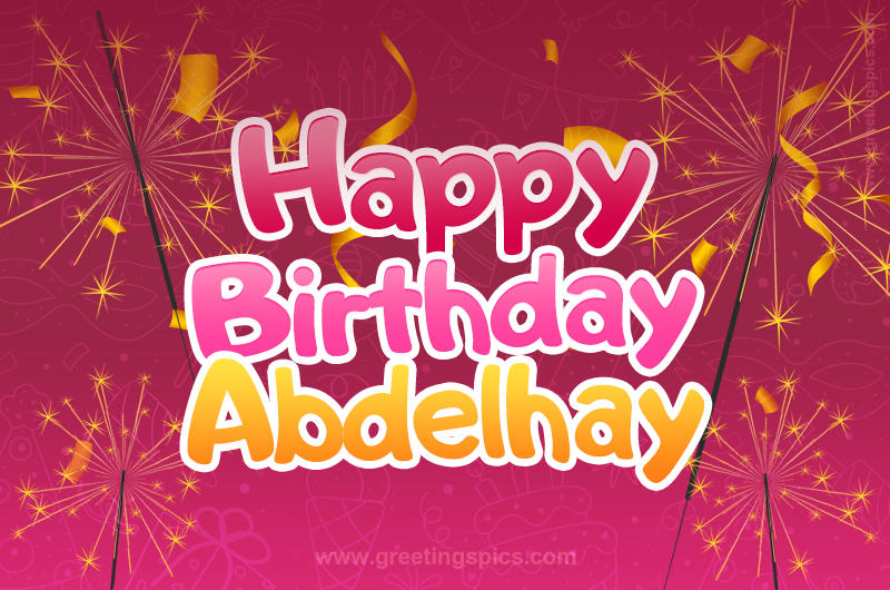 Happy Birthday Abdelhay Image with sparklers