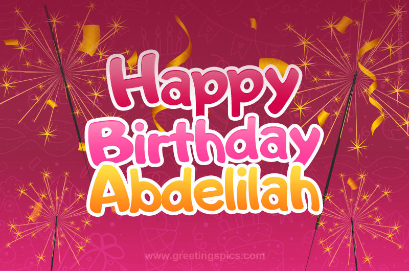 Happy Birthday Abdelilah Image with sparklers