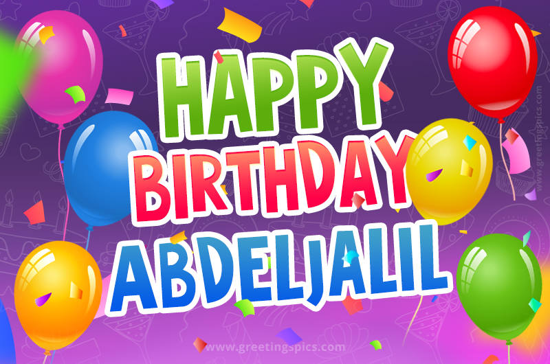 Happy Birthday Abdeljalil Festive Greeting Card