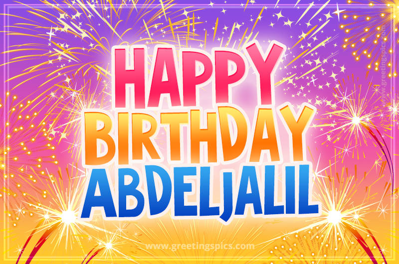 Happy Birthday Abdeljalil Picture with fireworks