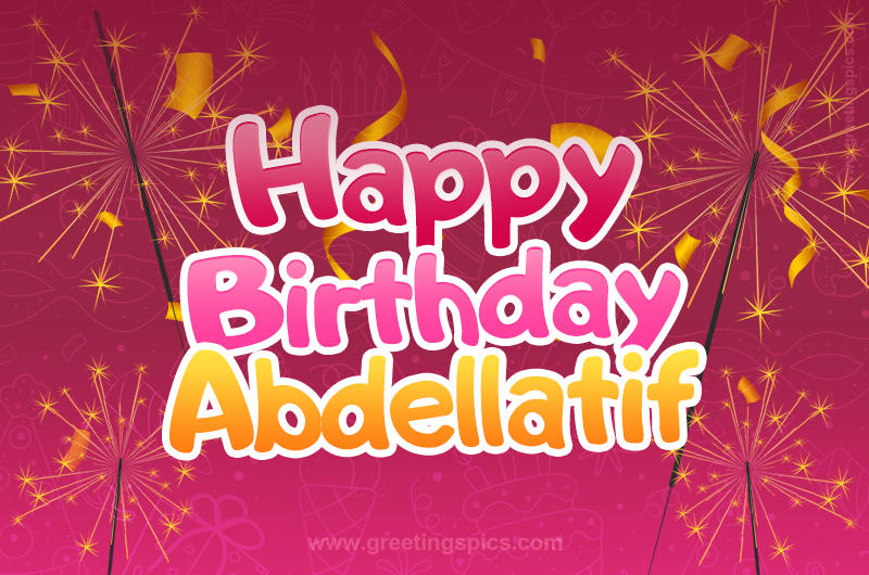 Happy Birthday Abdellatif Image with sparklers