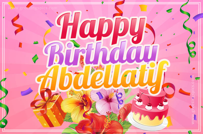 Beautiful Birthday Card for Abdellatif with pink background