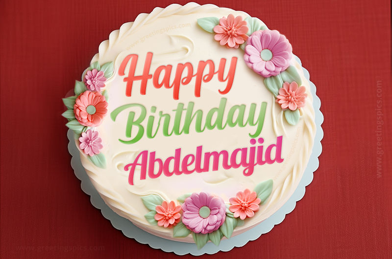 Happy Birthday Abdelmajid Cake Image With Name