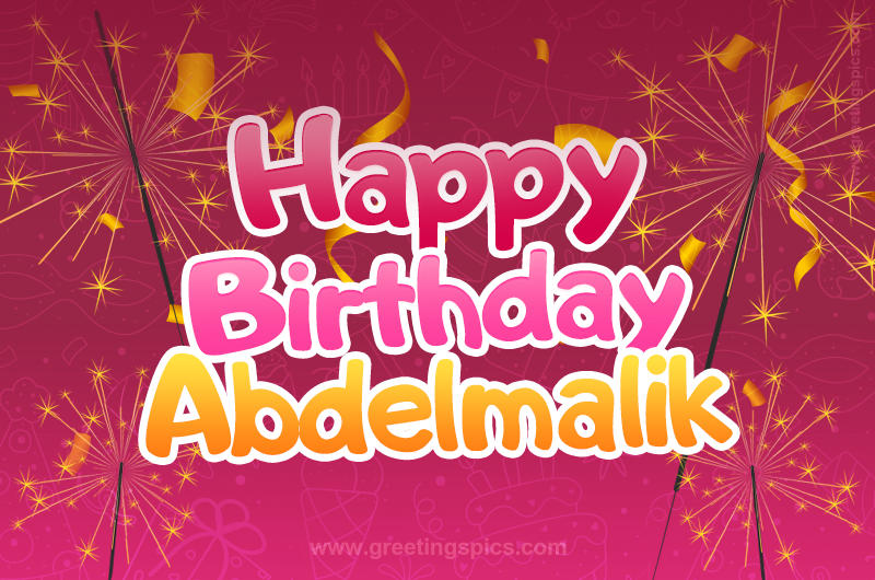 Happy Birthday Abdelmalik Image with sparklers