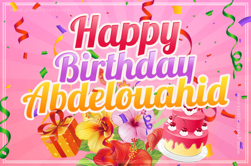 Beautiful Birthday Card for Abdelouahid with pink background