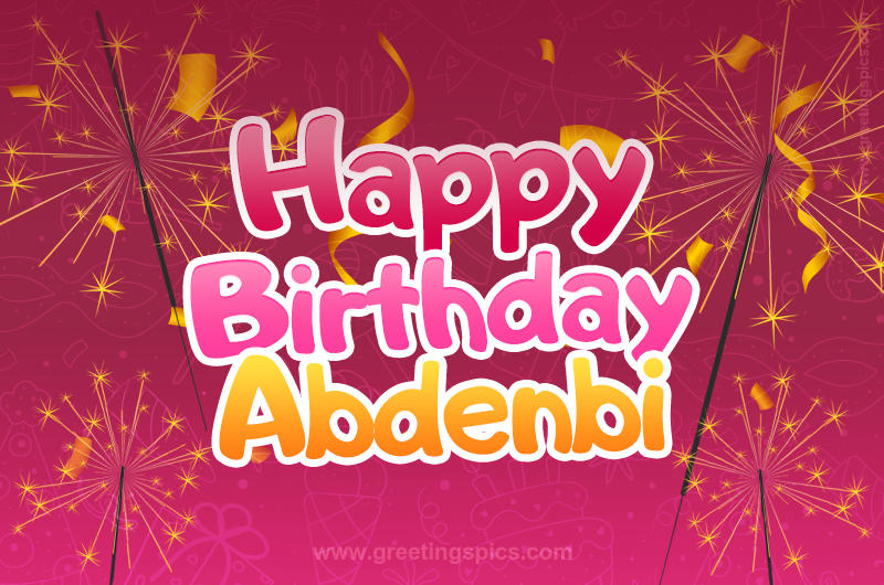 Happy Birthday Abdenbi Image with sparklers