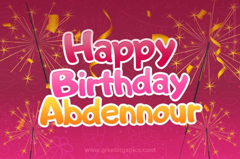 Happy Birthday Abdennour Image with sparklers