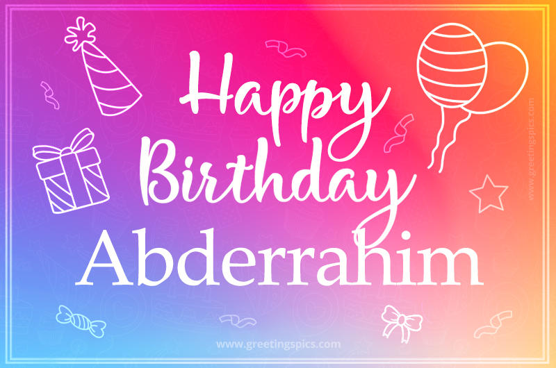 Colorful Happy Birthday Card For Abderrahim