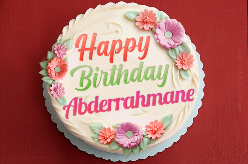 Happy Birthday Abderrahmane Cake Image With Name