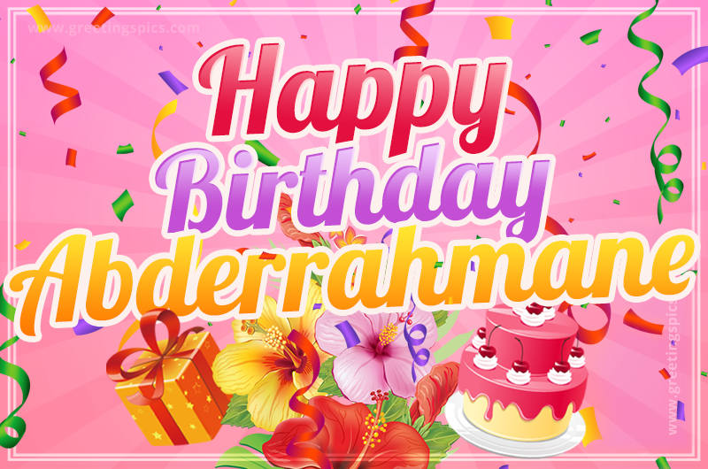 Beautiful Birthday Card for Abderrahmane with pink background