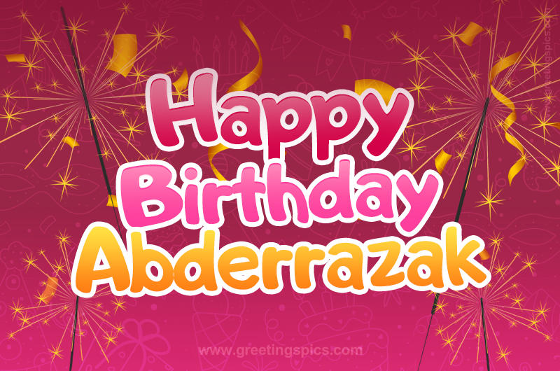 Happy Birthday Abderrazak Image with sparklers