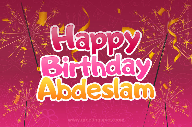 Happy Birthday Abdeslam Image with sparklers