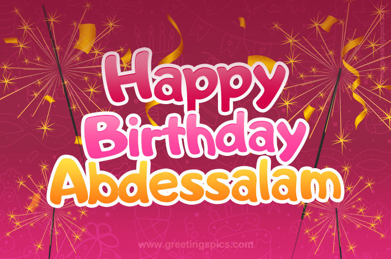 Happy Birthday Abdessalam Image with sparklers