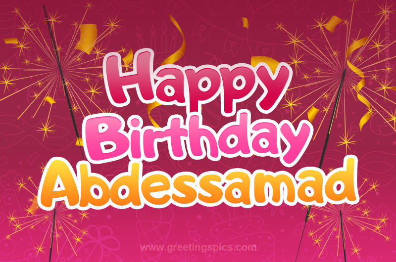 Happy Birthday Abdessamad Image with sparklers