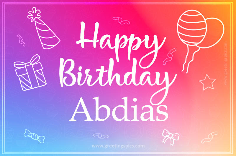 Colorful Happy Birthday Card For Abdias