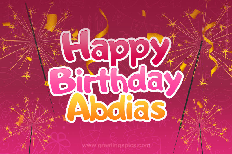 Happy Birthday Abdias Image with sparklers