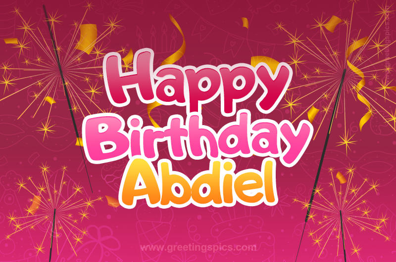 Happy Birthday Abdiel Image with sparklers