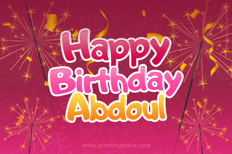 Happy Birthday Abdoul Image with sparklers