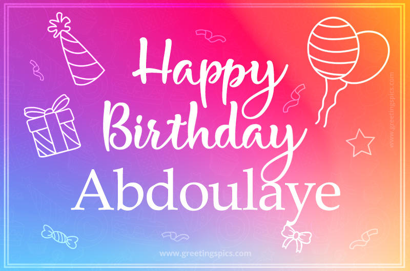 Colorful Happy Birthday Card For Abdoulaye