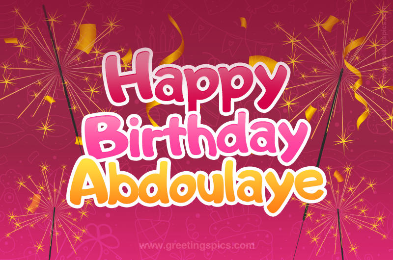 Happy Birthday Abdoulaye Image with sparklers