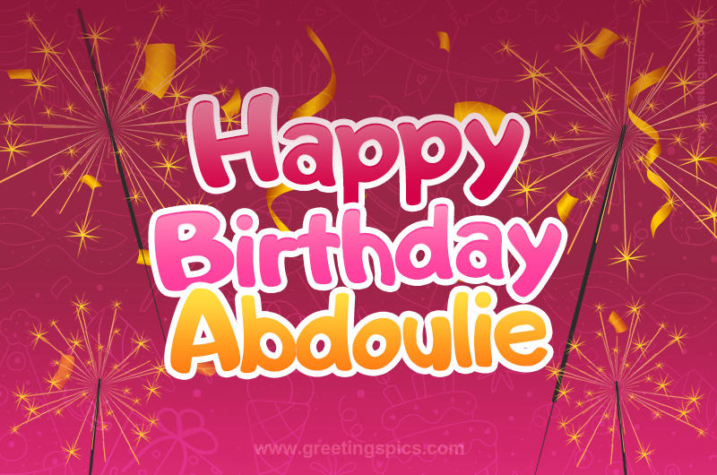 Happy Birthday Abdoulie Image with sparklers