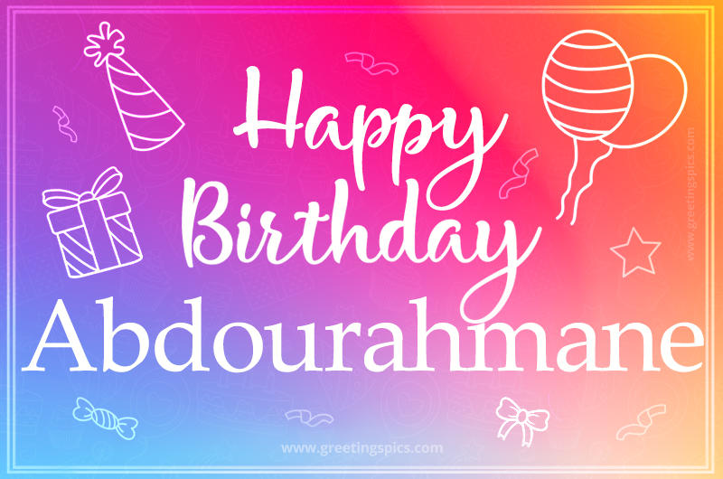 Colorful Happy Birthday Card For Abdourahmane