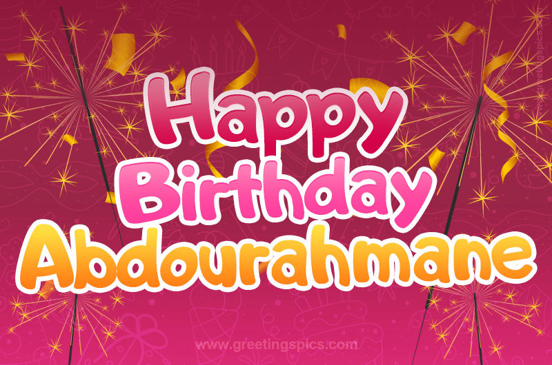 Happy Birthday Abdourahmane Image with sparklers