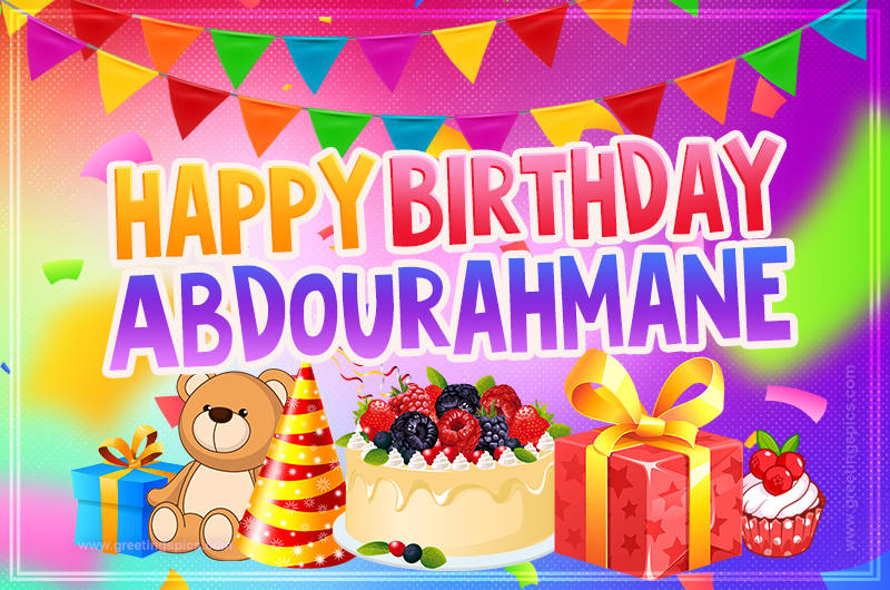 Bright card with Wishes for a Happy Birthday for Abdourahmane