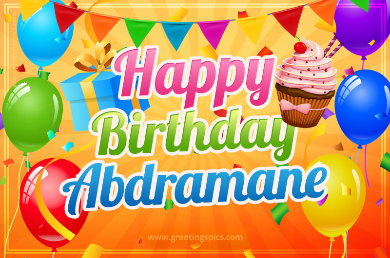 Happy Birthday Abdramane eCard with gift box and cupcake