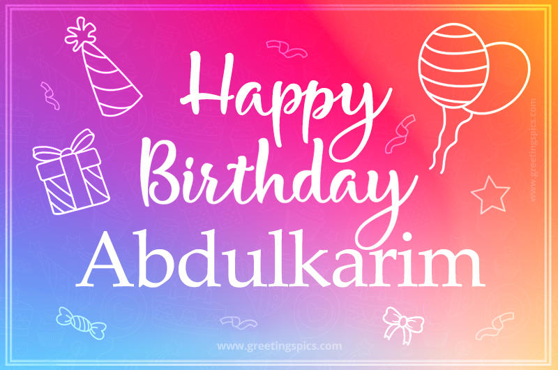 Colorful Happy Birthday Card For Abdulkarim