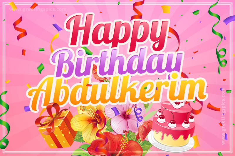 Beautiful Birthday Card for Abdulkerim with pink background