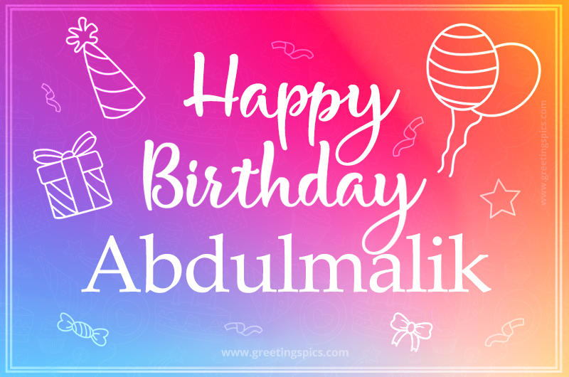 Colorful Happy Birthday Card For Abdulmalik