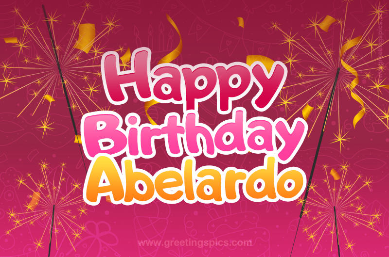 Happy Birthday Abelardo Image with sparklers