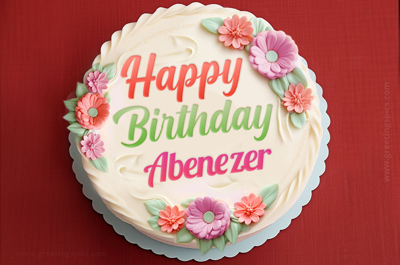 Happy Birthday Abenezer Cake Image With Name