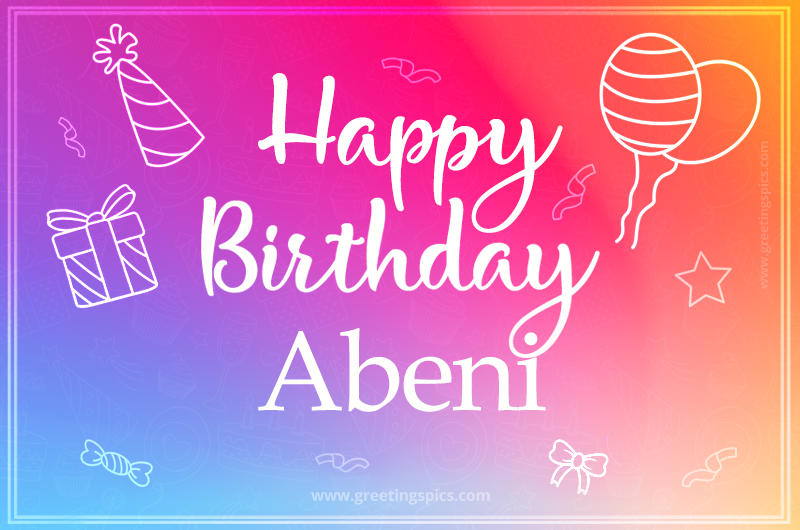 Colorful Happy Birthday Card For Abeni