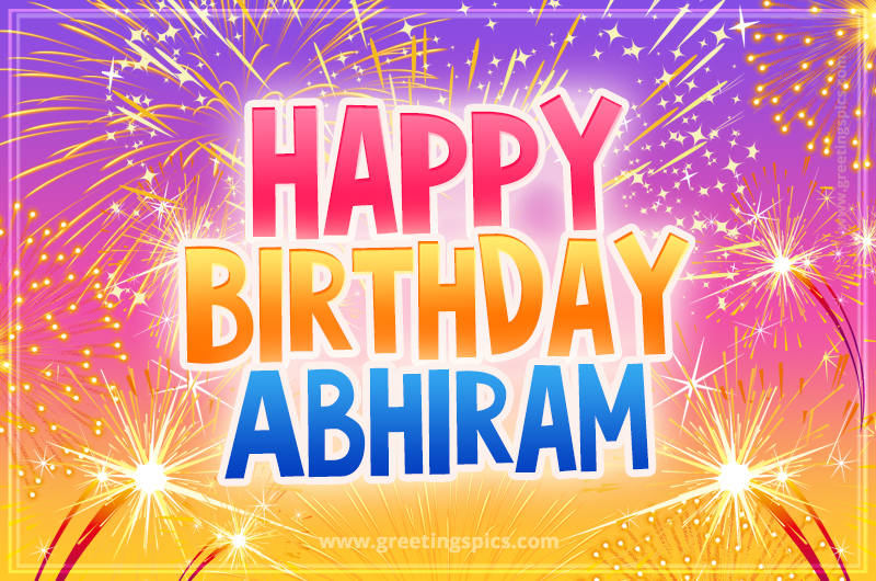 Happy Birthday Abhiram Picture with fireworks