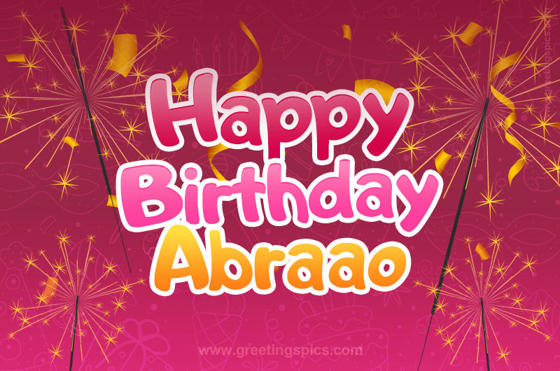 Happy Birthday Abraao Image with sparklers