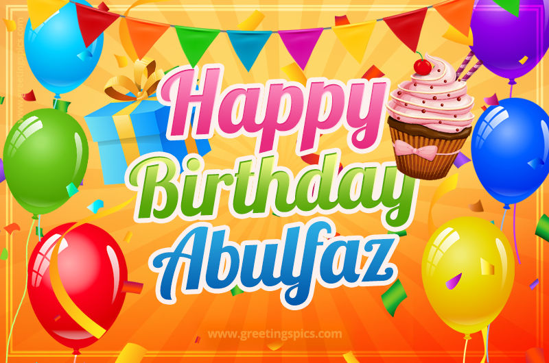 Happy Birthday Abulfaz eCard with gift box and cupcake