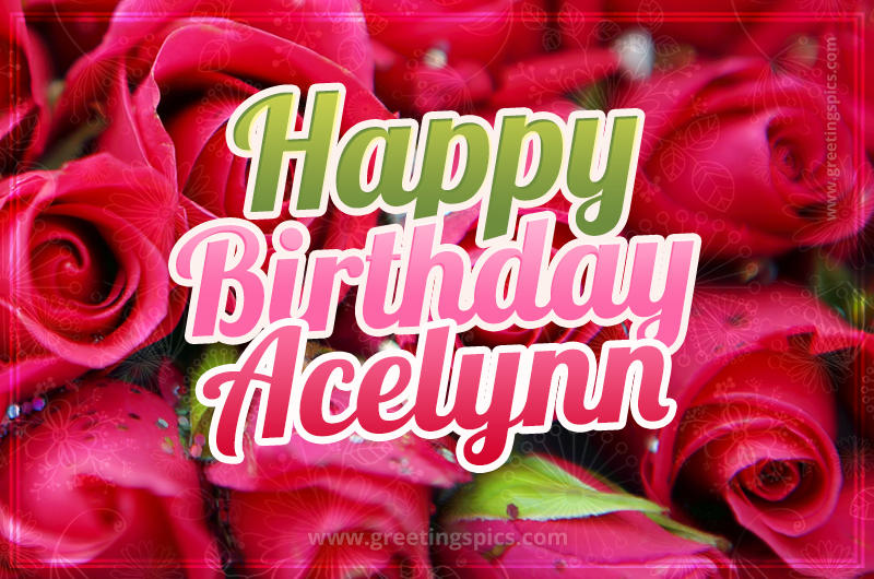 Happy Birthday Acelynn beautiful Image with red roses