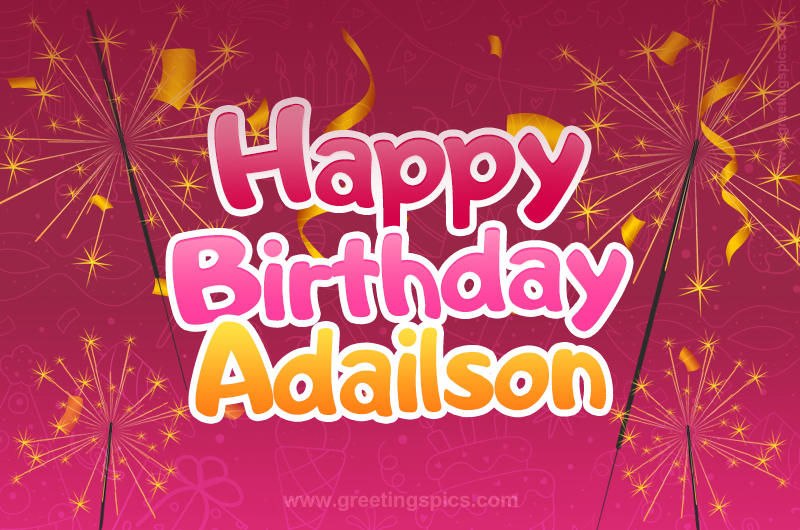 Happy Birthday Adailson Image with sparklers