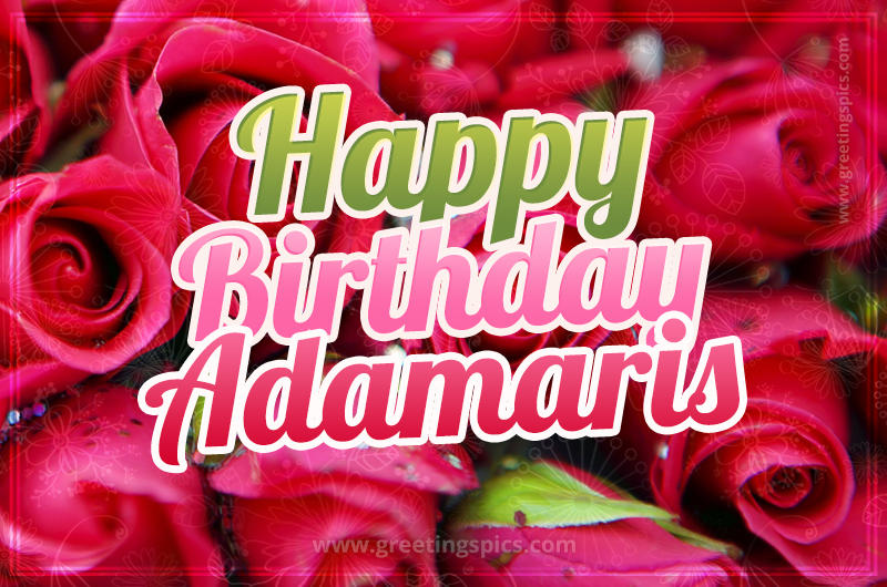 Happy Birthday Adamaris beautiful Image with red roses